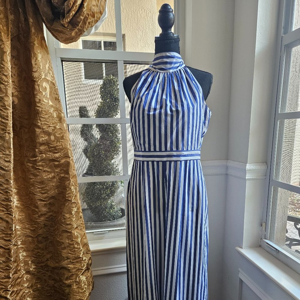 J.Crew nautical halter back striped jumpsuit size 6